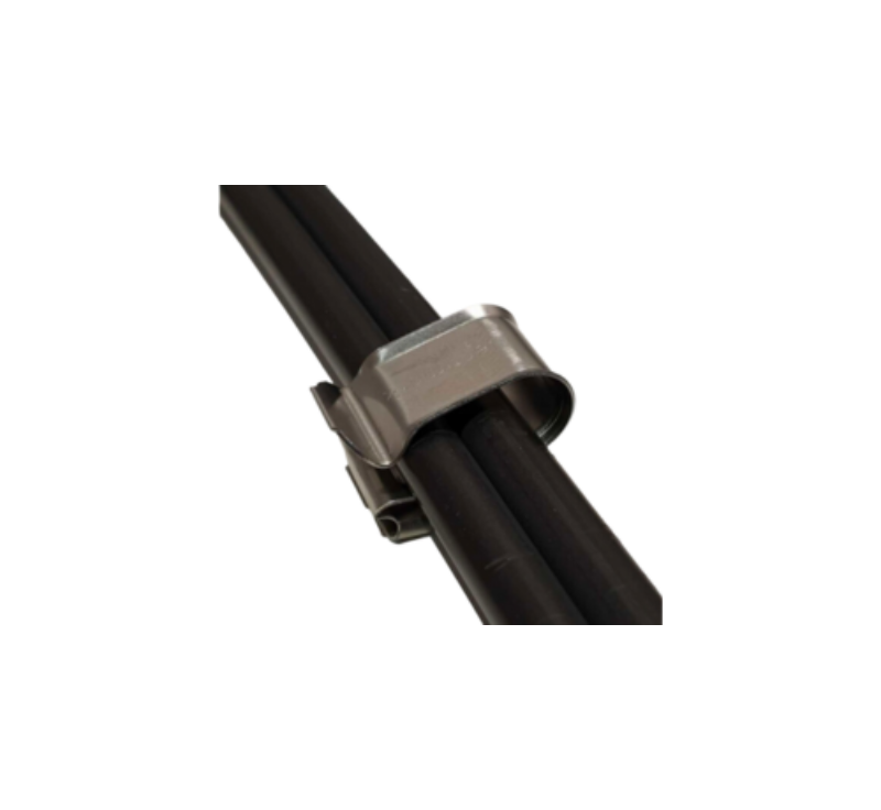 Eclipz E2-90/180CC stainless steel clip holding two solar cables