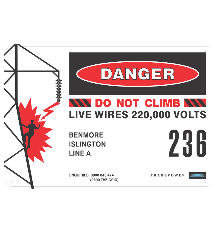 High voltage danger sign